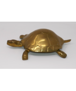 MCM Vintage Solid Brass Turtle Figurine Sculpture - $53.89