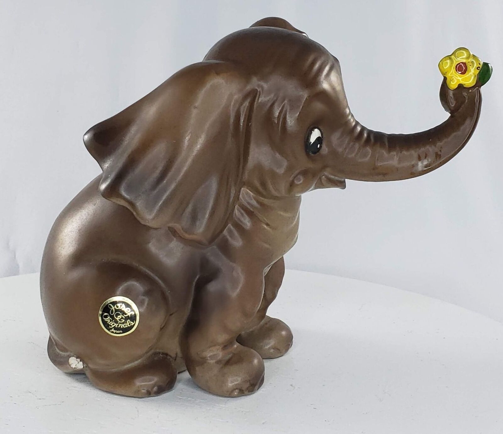 Primary image for Josef Originals Large Elephant Sitting with Flower Figurine