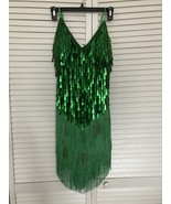 Green Sequin Fringed flapper Halloween costume dress - $55.56 CAD