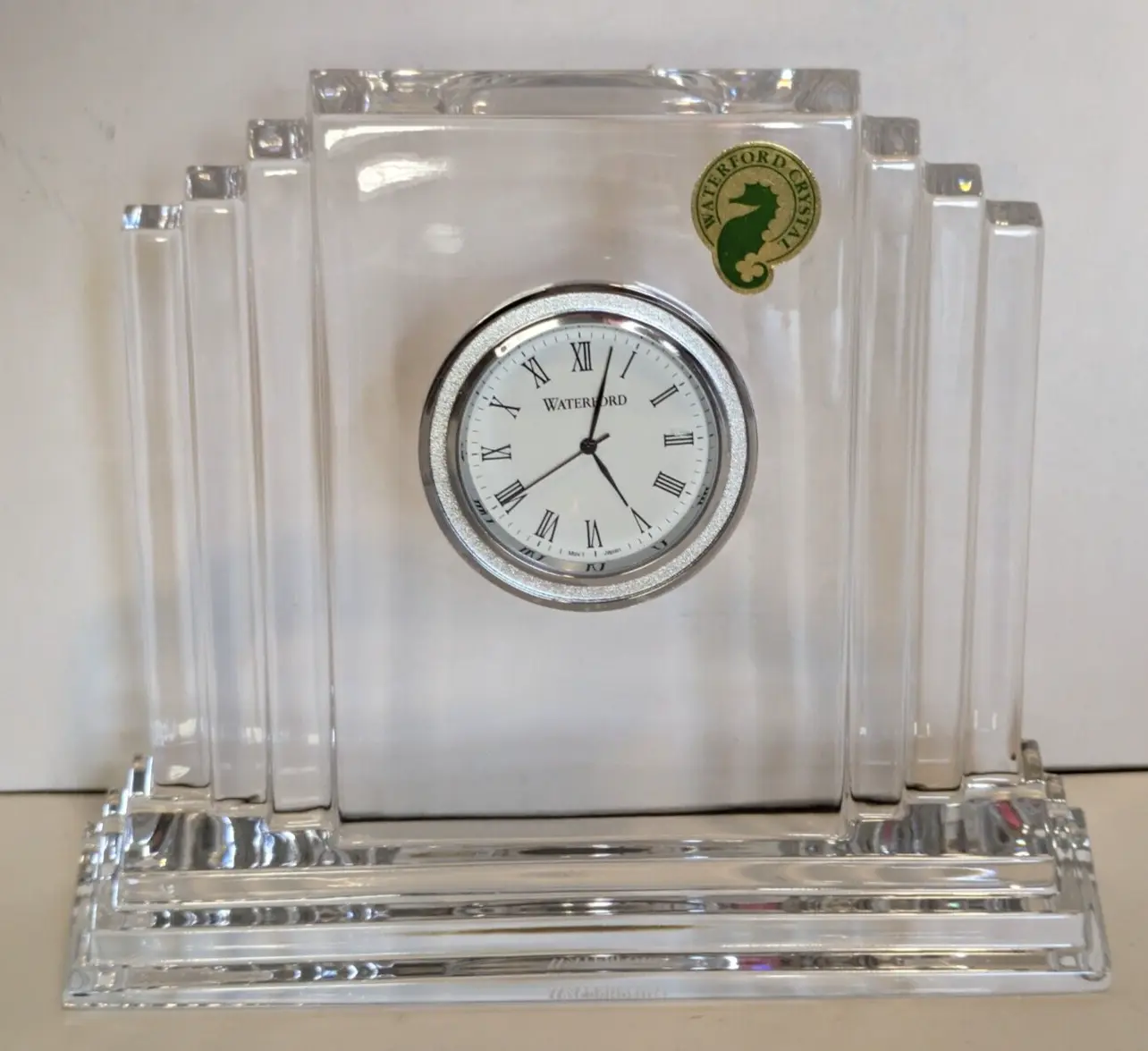 Metropolitan Clock 108372 6&quot;x5&quot; Lead Crystal Contemporary Desk - £90.93 GBP