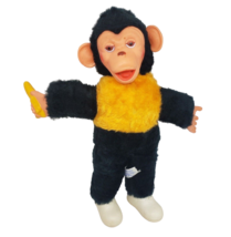 13&quot; Vintage HUG-ME Huggable Rubber Face Monkey Chimp Stuffed Animal Plush Toy - £66.10 GBP