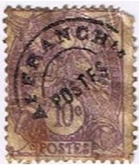 Stamp France Liberty Equality Fraternity 10c Violet Used Precancel - $0.95 CAD