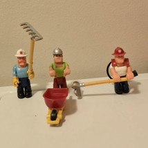 VTG 70s Fisher Price Lot Of 3 Husky Helpers Fireman Construction Figures... - $22.82