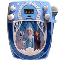 Disney Frozen Bluetooth CD+G Karaoke with Party Lightshow USB microphone... - $24.48