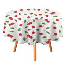 Mondxflaur Cherry Tablecloth Kitchen Dining for Living Room Round Table Cover - £12.75 GBP+