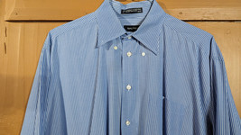 Nautica Mens XL Long Sleeve Button Down Dress Shirt Blue White Stripe Co... - $14.50