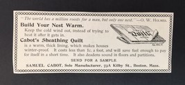 Antique Newspaper Magazine Ad Trimming Cabot&#39;s Sheathing Quilt Samuel Cabot - £3.99 GBP