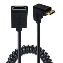 Junsunmay 4K 60Hz Mini Hdmi Male To Hdmi 2.0V Female Spring Cable, Length:1.8m(D - £15.01 GBP