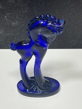Signed Mosser Glass Pony Trojan Horse Mosser Cobalt Blue Retired 1981 5.... - $47.52