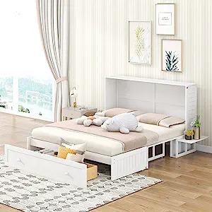 Queen Size Mobile Daybeds With Drawer And Bedside Shelves Collapsible Platform B - £1,239.53 GBP