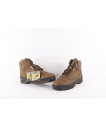 NOS Vintage 90s Mens 6.5 Steel Toe Leather Ankle Chukkas Chukka Boots Brown - $88.06