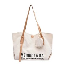 Canvas  Tote Bag Khaki  Designer Handbag for Women High Capacity Bucket Shopping - £138.68 GBP