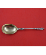 English Silverplate Berry Spoon Gold Washed 8 3/4&quot; Serving Heirloom Figural - $264.51 CAD