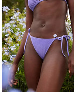 American Eagle Aerie Cheekiest Crinkle Tie Bikini Bottom SMALL Solar Violet - $22.24