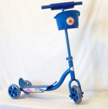 SCOOTER! BLUE adjustable height 3 wheels w/basket HOURS OF FUN IN THE SU... - £11.72 GBP