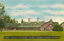 Linen Postcard CO D055 World Famous Van Briggle Pottery Colorado Springs Colo - £6.88 GBP