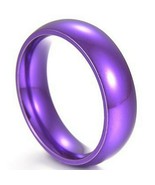 Perfectly Purple Ring Mens Womens Stainless Steel Majestic Wedding Band 6mm - £12.52 GBP