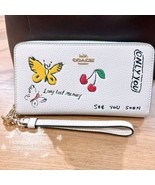 NWT Coach Long Zip Around Wallet With Sketch Print CAX11 - $187.11