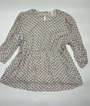 H&amp;M Mama Maternity White Polka Dot 3/4 Sleeve Baby Doll Shirt Top size XXL - £11.75 GBP