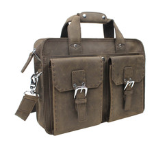 Vagarant Traveler Classic Medium Full Grain Leather Messenger Laptop Bag LM23.Di - £130.75 GBP