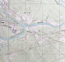 Map Milo South Maine USGS 1983 Topographic Geological 1:24000 27x22&quot; TOPO15 - $18.00