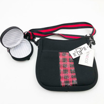 Jen &amp; Co. DRU Red &amp; Black PLaid Bag in a Bag Neoprene Crossbody - £23.29 GBP