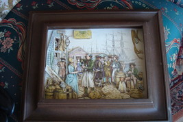 3 D collage paper art of English Port signed S. Jan wooden framed - £44.20 GBP