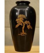 Vintage Japanese Lacquer Ikebana Tree Flower Vase Metal Insert Present 6.5&quot; - $28.70