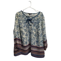 Zac and Rachel Womens Size 2X Tunic Top Shirt Mixed Prints Patchwork Knit Blouse - £14.89 GBP