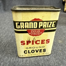 Rare Vintage Tin Ground Cloves Grand Prize Spices  Empire Dist. St Louis... - $98.01