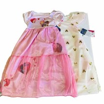 Disney Princess Pajama Dresses Size 4T Minnie Hearts Ariel Jasmine Tiana -2 Pack - £15.86 GBP