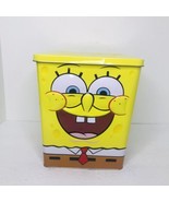 SpongeBob SquarePants Trash Waste Can Popcorn Tin With Lid Nickelodeon 2004 - £19.07 GBP