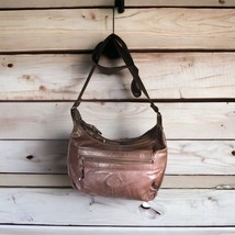 Vintage Copper Creek Brown Faux Leather Shoulder Bag Purse Boho Y2K - $14.37