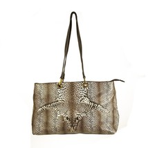 Angelo Marani Beige Brown Leopard Tote Two Long Straps Shoulder bag Handbag - $80.43