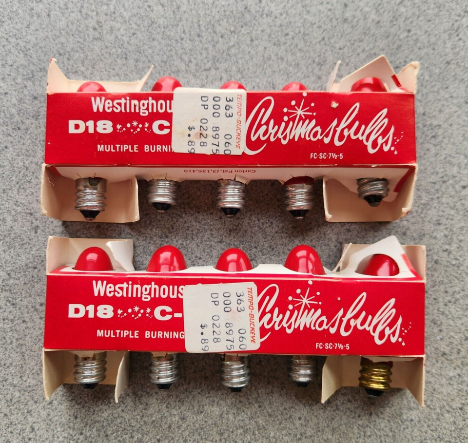 Christmas Bulbs Westinghouse D18 C-7 1/2 Red 10 Count With Card Stock Bo... - $14.96