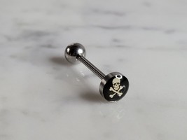 New Surgical Steel Goth Skull Bones Nipple Ear Tongue Piercing Barbell  E2731 - £19.47 GBP