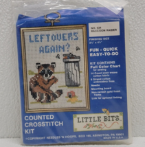 Needles &#39;N Hoops Counted Cross Stitch Kit Little Bits Raccoon Raider Leftovers - £11.82 GBP