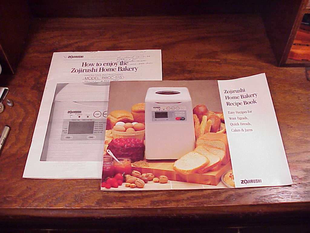 Zojirushi Home Bakery Model BBCCS15 Operating Instructions and Recipe
