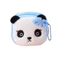 Animal Coin Change Cosmetic Plush Purse with Key Chain - New - Panda - $12.99