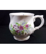 Fine bone china mug swirled bowl gold rim &amp; accents VIOLETS Harleigh UK ... - £7.07 GBP