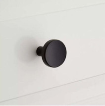 New 1&quot; Black Lars Solid Brass Round Cabinet Knob by Signature Hardware - $14.95