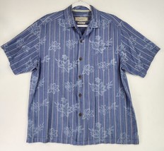 Tommy Bahama Shirt Mens Large Blue Silk Original Fit Classic Dadcore Hawaiian - £20.56 GBP