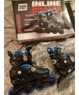 High Bounce Inline Roller Skates Blue Unisex Men/Women Adjustable Size 2-5 - $42.08