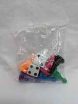 Set Of (6) Plastic Board Game Player Pawns 1&quot; With 2 White Dice - $9.89