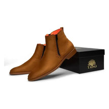 Men's TAYNO Chelsea Chukka Soft Micro Suede Zip up Boot Coupe S Camel image 4