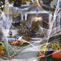 800 Sqft Halloween Stretch Spider Web Decorations, Large Cobwebs For Indoor Outd - £14.21 GBP