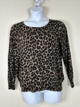 George Animal Print Knit Blouse Womens Size XXL Long Sleeve Stretch - £9.24 GBP