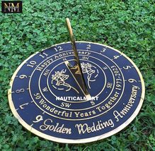 NauticalMart 50th Golden Wedding Anniversary Sundial Gift Heavy Duty Bra... - $89.00