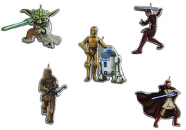 STAR WARS 2013 Ornament Pack  - Yoda, Chewbacca, C3PO, R2D2, Anakin,Obi-Wan NEW - £11.51 GBP