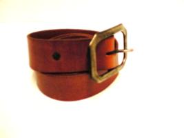 True religion genuine leather belt gunmetal buckle size 34 inch tan colo... - $29.65